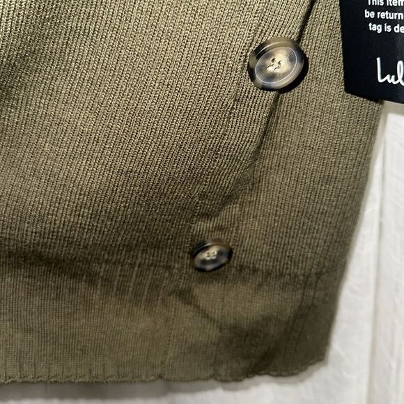 Lulus S Olive Green Boat Neck Ribbed Knit Long Sleeve Mini Sweater Dress - Picture 8 of 11